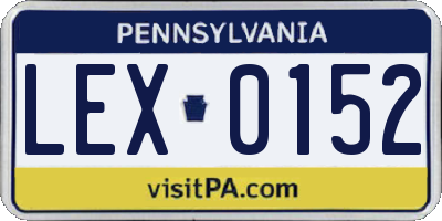 PA license plate LEX0152
