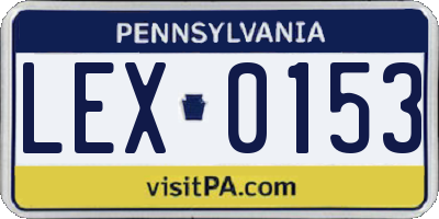 PA license plate LEX0153