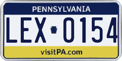 PA license plate LEX0154