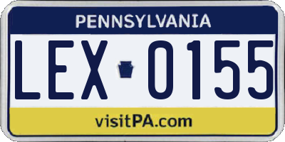 PA license plate LEX0155
