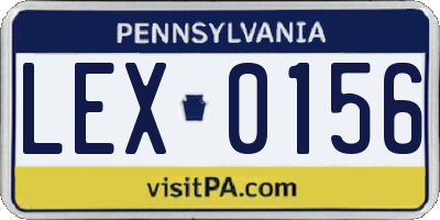 PA license plate LEX0156