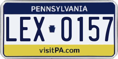 PA license plate LEX0157