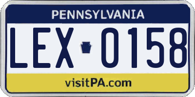 PA license plate LEX0158