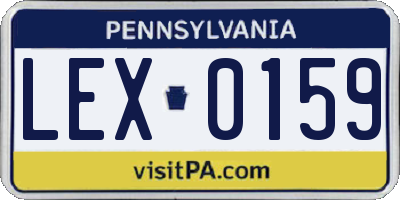 PA license plate LEX0159
