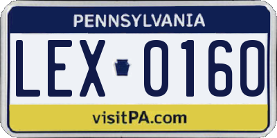 PA license plate LEX0160