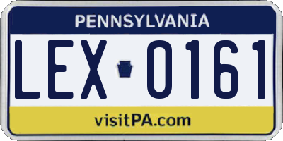PA license plate LEX0161