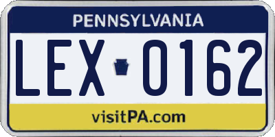 PA license plate LEX0162