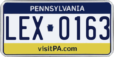 PA license plate LEX0163
