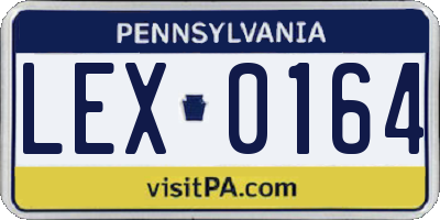 PA license plate LEX0164