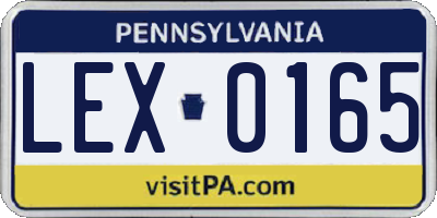PA license plate LEX0165