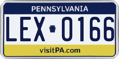 PA license plate LEX0166