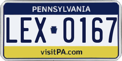 PA license plate LEX0167
