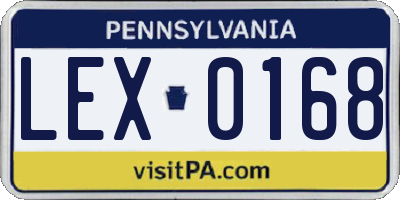 PA license plate LEX0168