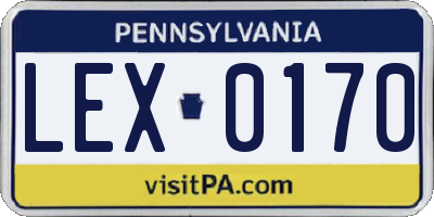 PA license plate LEX0170