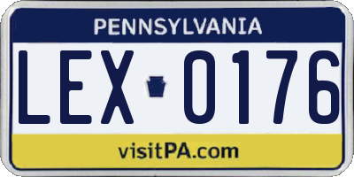 PA license plate LEX0176