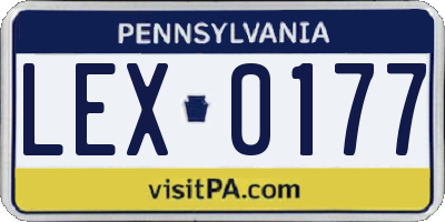 PA license plate LEX0177