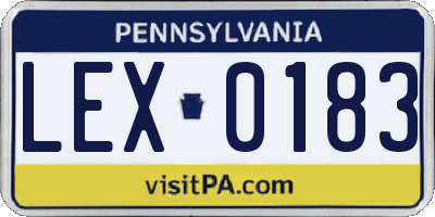 PA license plate LEX0183