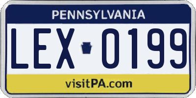 PA license plate LEX0199