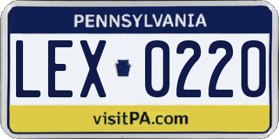 PA license plate LEX0220