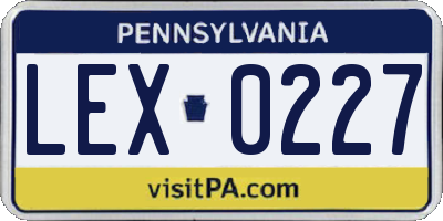 PA license plate LEX0227