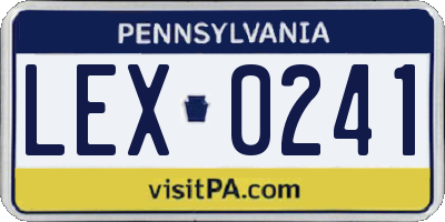 PA license plate LEX0241