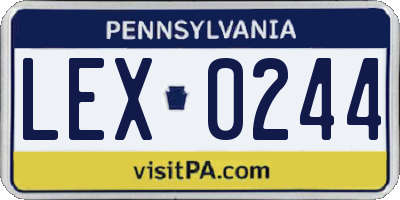 PA license plate LEX0244