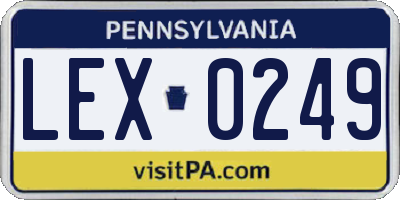 PA license plate LEX0249