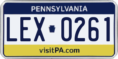 PA license plate LEX0261
