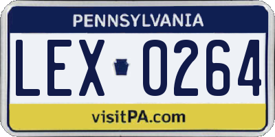 PA license plate LEX0264