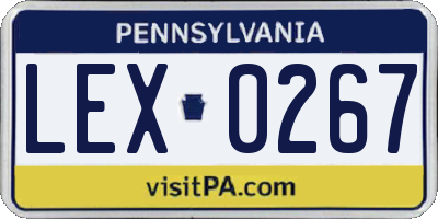 PA license plate LEX0267