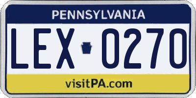 PA license plate LEX0270