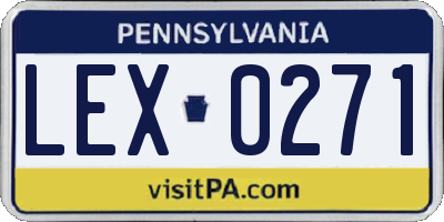 PA license plate LEX0271