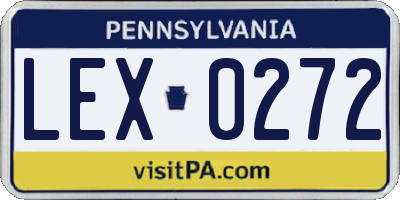 PA license plate LEX0272