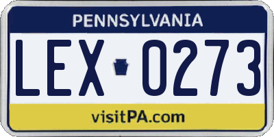 PA license plate LEX0273