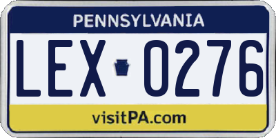 PA license plate LEX0276