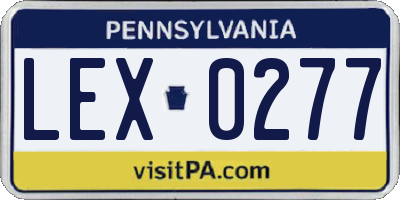PA license plate LEX0277