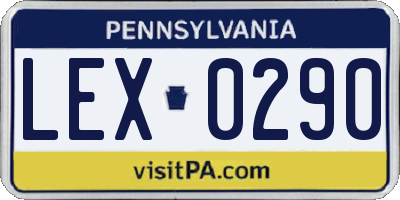 PA license plate LEX0290