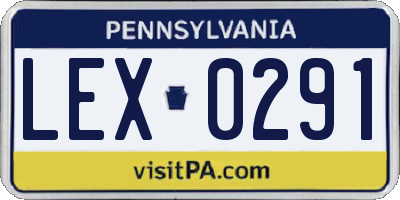 PA license plate LEX0291