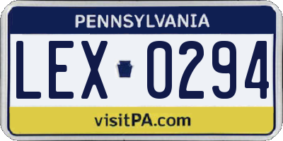 PA license plate LEX0294