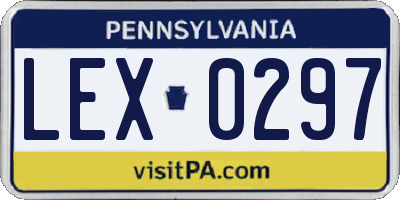 PA license plate LEX0297
