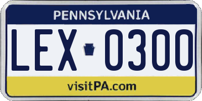 PA license plate LEX0300