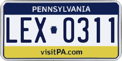 PA license plate LEX0311