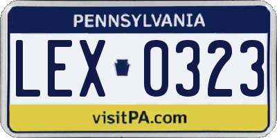 PA license plate LEX0323