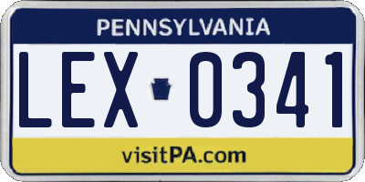 PA license plate LEX0341
