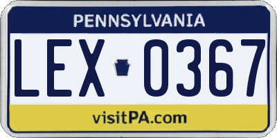 PA license plate LEX0367