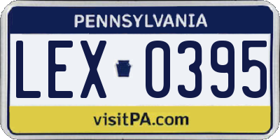 PA license plate LEX0395