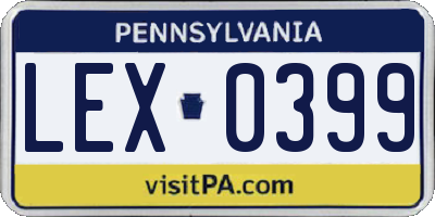 PA license plate LEX0399