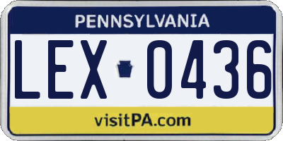 PA license plate LEX0436