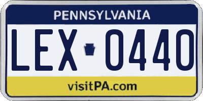 PA license plate LEX0440