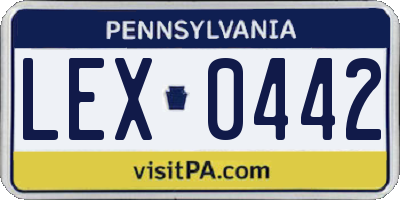 PA license plate LEX0442